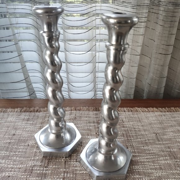 Accents Vintage Cast Aluminum Spiral Candle Holders 12 X2 Poshmark